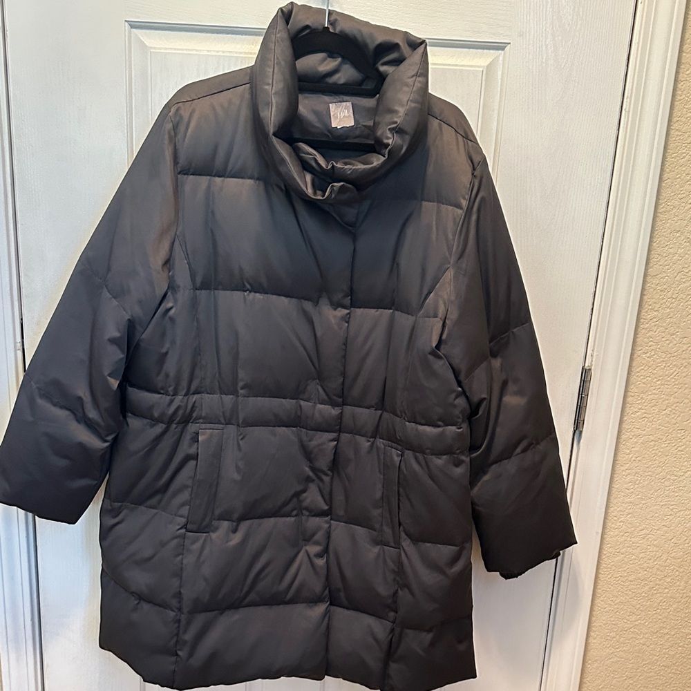 J. Jill Black Puffer Jacket Ultra Warm Fits like size XL